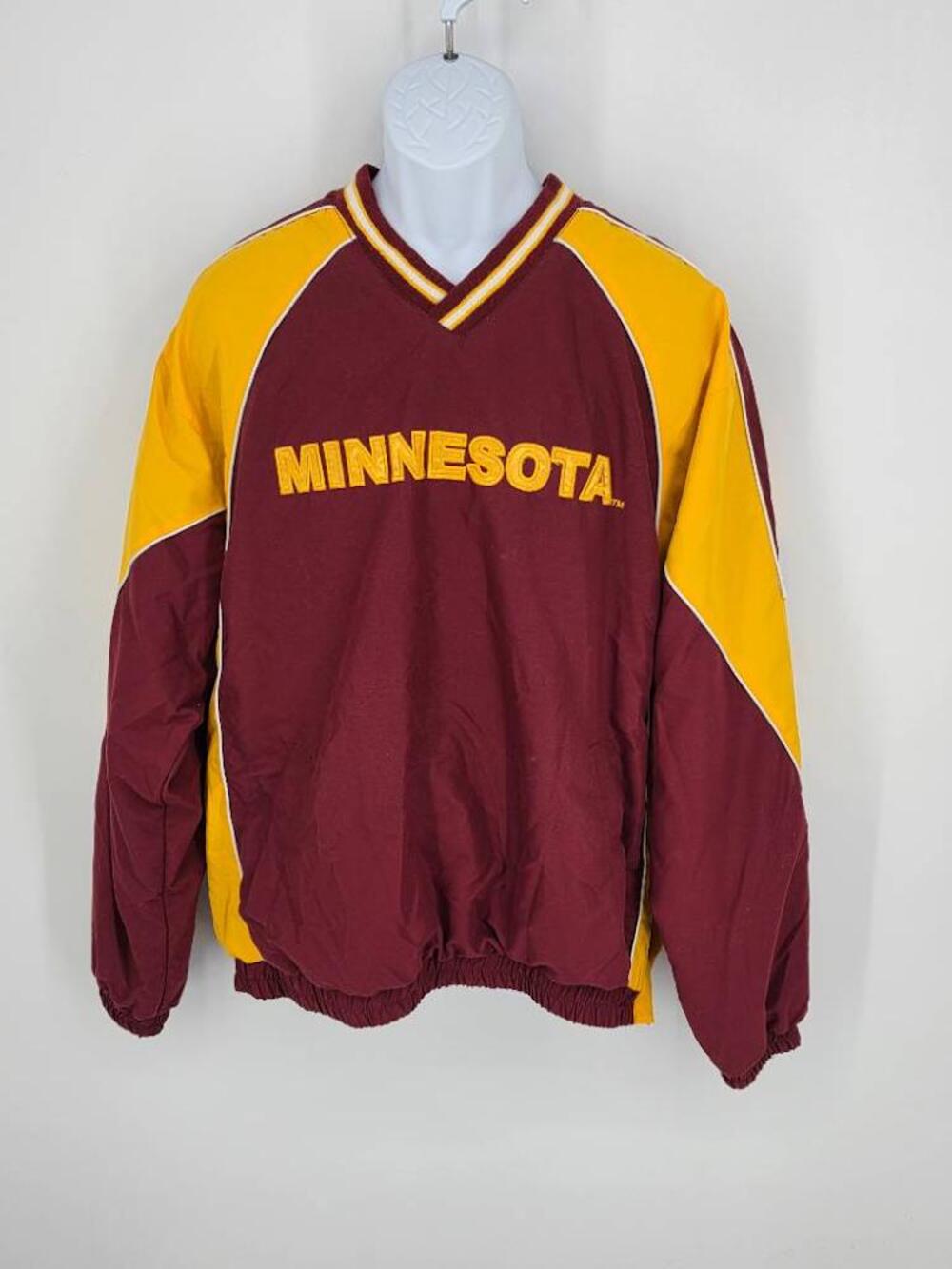 Vintage 58 Sports Minnesota Golden Gophers V-Neck Windbreaker Jacket Men Size L